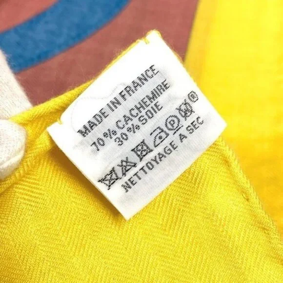 HERMES Pellier Calle Jean 140 Large Shawl Stole Scarf Cashmere / silk - Picture 12 of 14